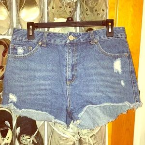 High-waisted American Flag pocket shorts